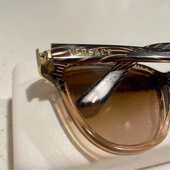 Versace Brown and Gold Sunglasses - Picture 8 of 16